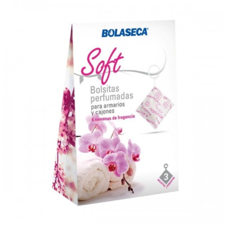 Saculet parfumat Soft cu agatatoare BOLASECA 3buc/set