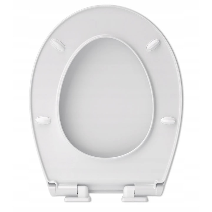 WC капак INKER BRAVA, Hamberger, soft close, термопласт, пластмасово фиксиране, 44, 5x36 см, бяло
