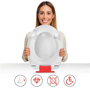Scaun De Toaleta, Mkw S565T610, Model Universal, Mecanism De Cadere Libera, Functie De Asamblare/Demontare Rapida, Acoperire Antibacteriana, 46 x 34 cm, Alb