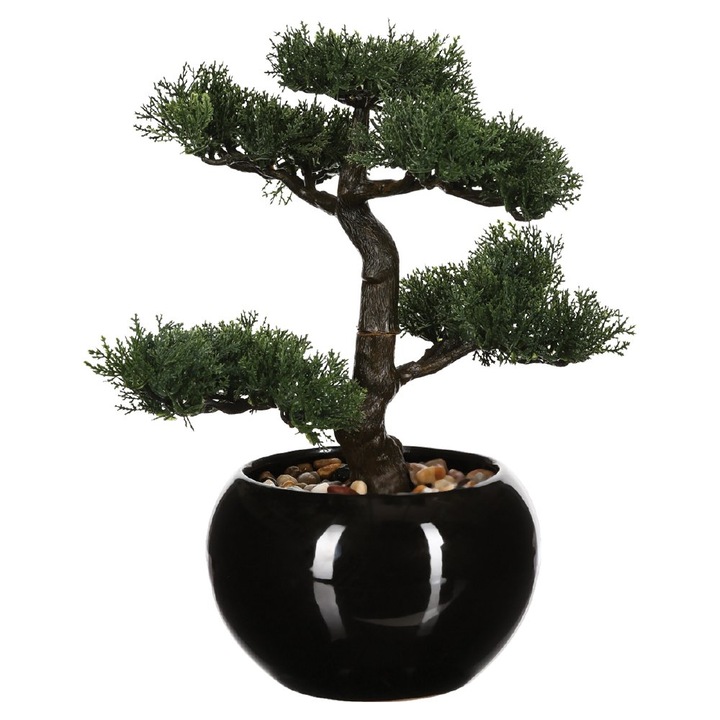 Floare decorativa bonsai, negru, 34 cm