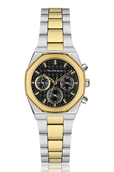 Walter Bach, Többfunkciós karóra két színárnyalatú szíjjal, Ezüstszín, Aranyszín