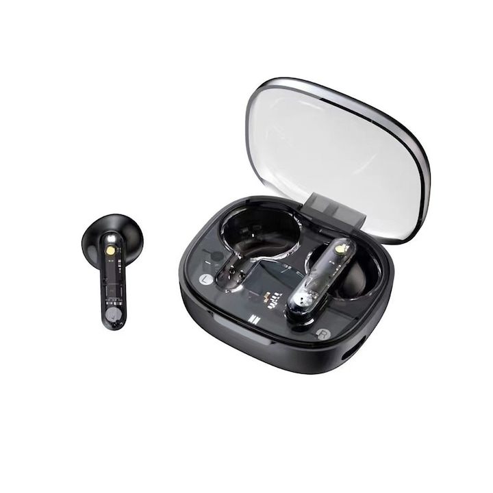 Casti Wireless Hoco EW60 Plus Norman, Bluetooth V5.3, 300mAh, 4 ore autonomie, activare noise cancellation, culoare neagra