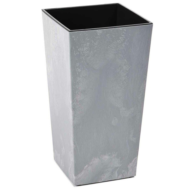 Ghiveci, Howhomely, Porto Grey Concrete Pot, Estetica, Calitate Inalta A Manoperei, Insertie Inclusa, 68x35x35 cm, Gri
