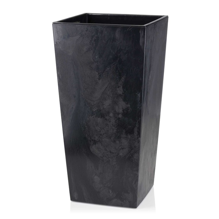 Edények, Háziasság, Porto Pot Fekete Beton, Esztétika, Kiváló Minőségi Kivitel, Betéttel, 68x35x35 cm, Fekete