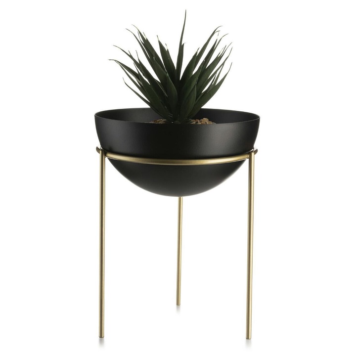 Jardiniera, Howhomely, Stil Loft, Design Solid Si Durabil, Rezistent La Factorii Externi, Inaltime 20 cm Latime 15 cm Adancime 15 cm, Aurie