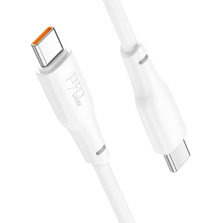 USB-C adatkábel, töltőkábel, USB-C-USB-C (USB Type-C), fehér, 100W 5A 1m, Hoco X93