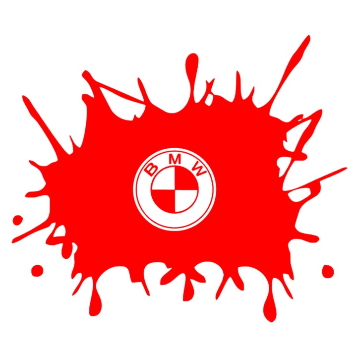 Sticker pata BMW, rosu, 20cm