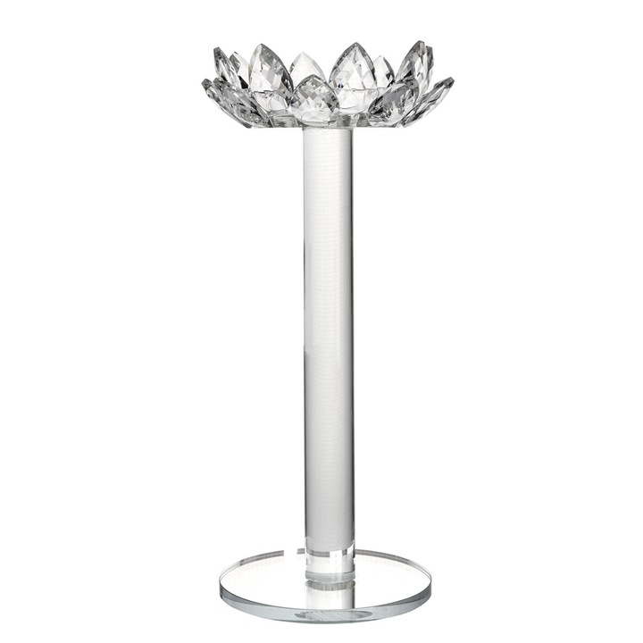 Стъклен свещник, за 1 свещ, 30 см