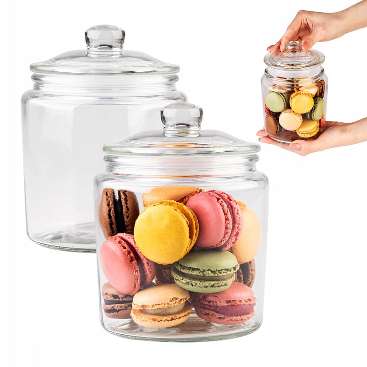 Set Borcane Din Sticla, Superbutelki, Durabile Si Rezistente La Zgarieturi, Transparente Identificare Usoara A Continutului, Capac Etans Cu Garnitura Asigura Prospetimea Produselor, Ecologice, Produs Reutilizabil, 16.5 x 12 x 9.2 cm, 2 Buc