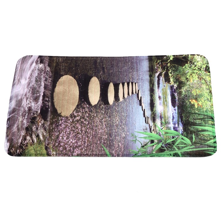 Килим против хлъзгане, естествен десен, 40х60см, многоцветен