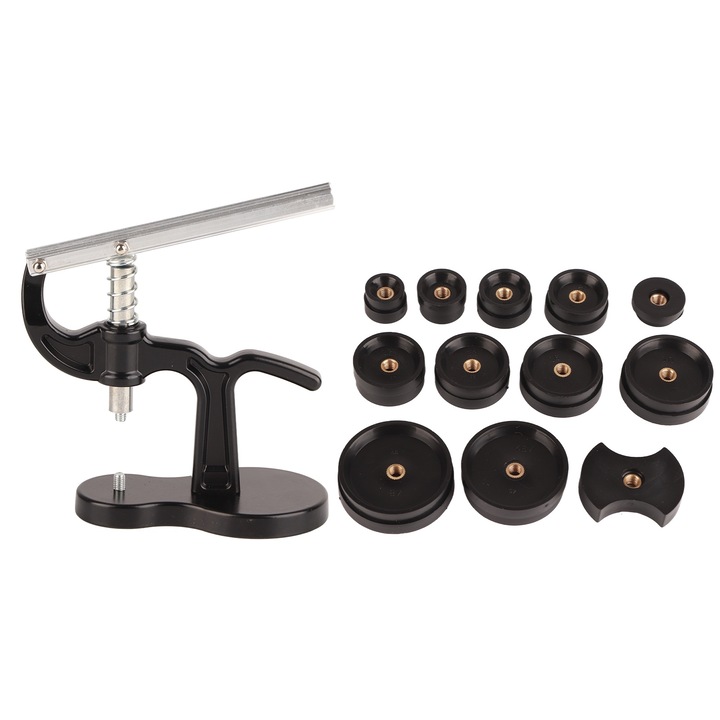 Set unelte pentru repararea ceasurilor BGHYHYHI, presare capac, 12 matrite, negru