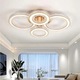 Lustra LED, telecomanda inclusa, aurie, rotunda, 186W, trei tipuri de lumina, calda, neutra si rece, intensitate reglabila + RGB, 58x39x14cm, clasa protectie IP21, montaj tavan