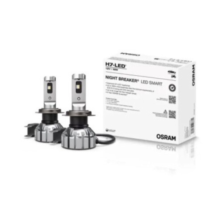 Set 2 Becuri LED H7 Osram Led Smart, +330%, 16W, 12V