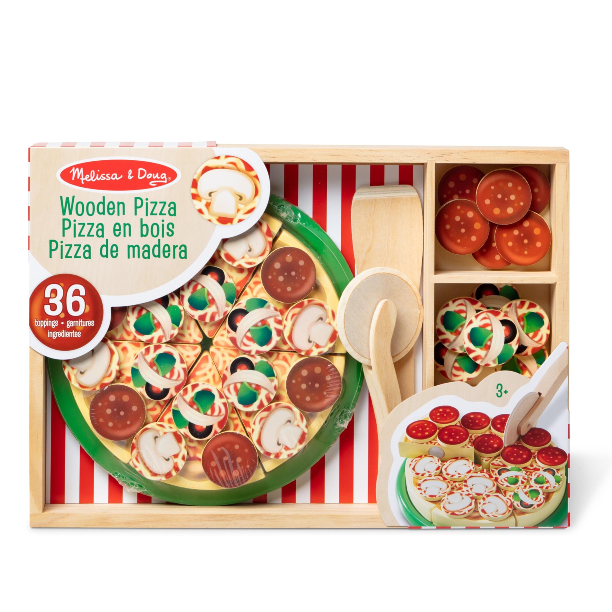 Set pizza de jucarie, lemn, 3ani+, multicolor - eMAG.ro