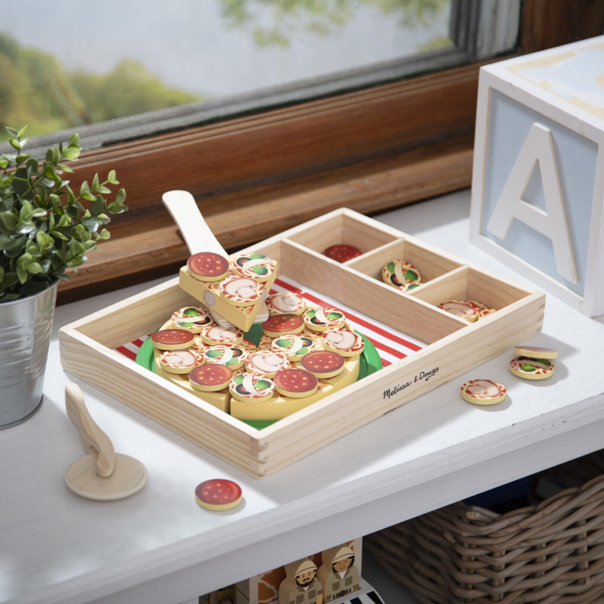 Set pizza de jucarie, lemn, 3ani+, multicolor - eMAG.ro