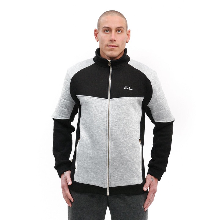 Мъжки Суитшърт S-LINE Тank, Черен/Светлосив меланж, XL