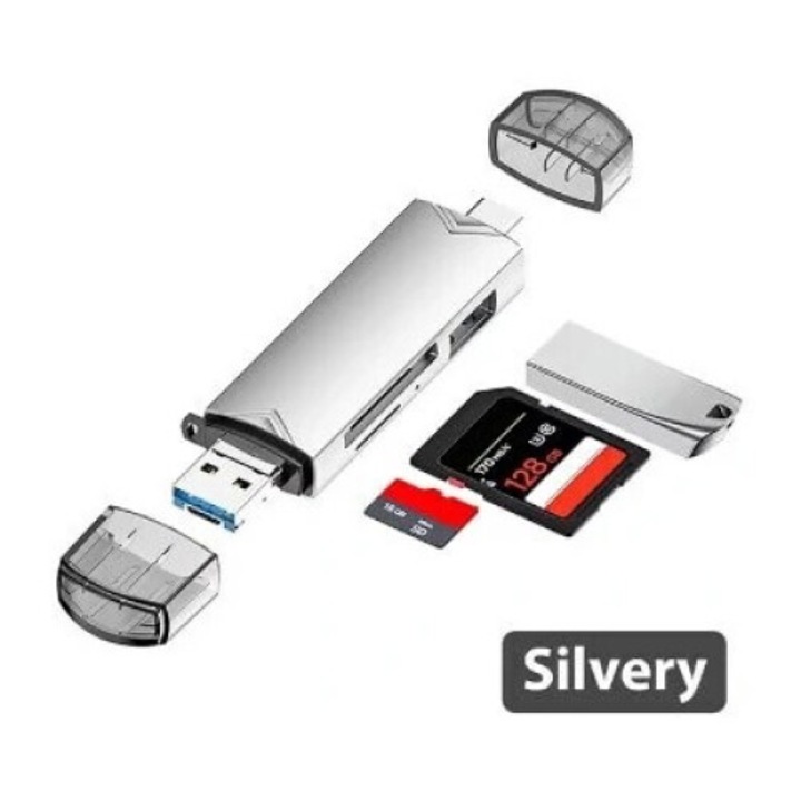 Cititor de carduri 6-in-1 USB 3.0, suport universal, adaptor OTG