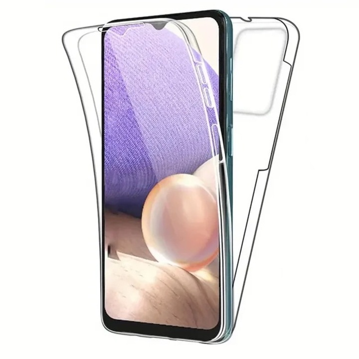 Husa pentru Samsung A05S Fata-Spate DaDen, Full Body 360°, Antisoc, Protectie completa, Transparenta