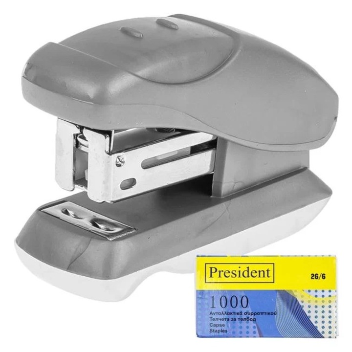 Nyland® Mini ezüst tűzőgép és tartalék sz. 26/6