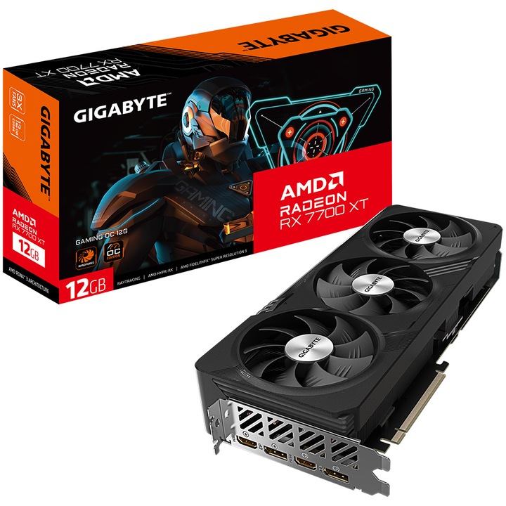Видео карта GIGABYTE Radeon™ RX 7700 XT GAMING OC, 12GB GDDR6, 192-bit