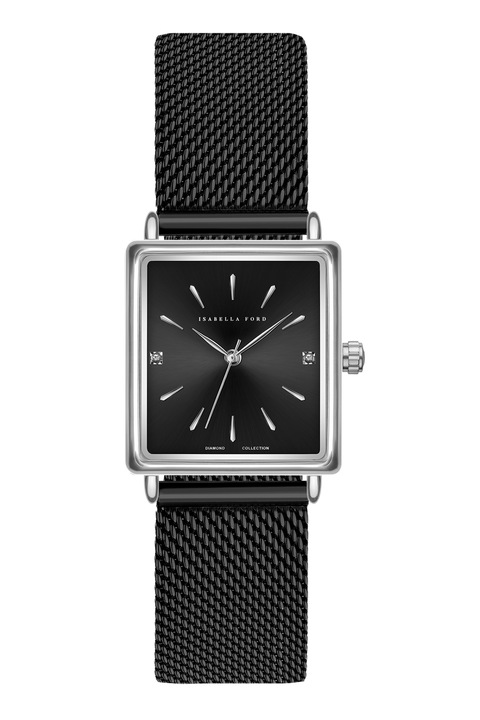Isabella Ford, Ceas decorat cu diamante, Argintiu, Negru