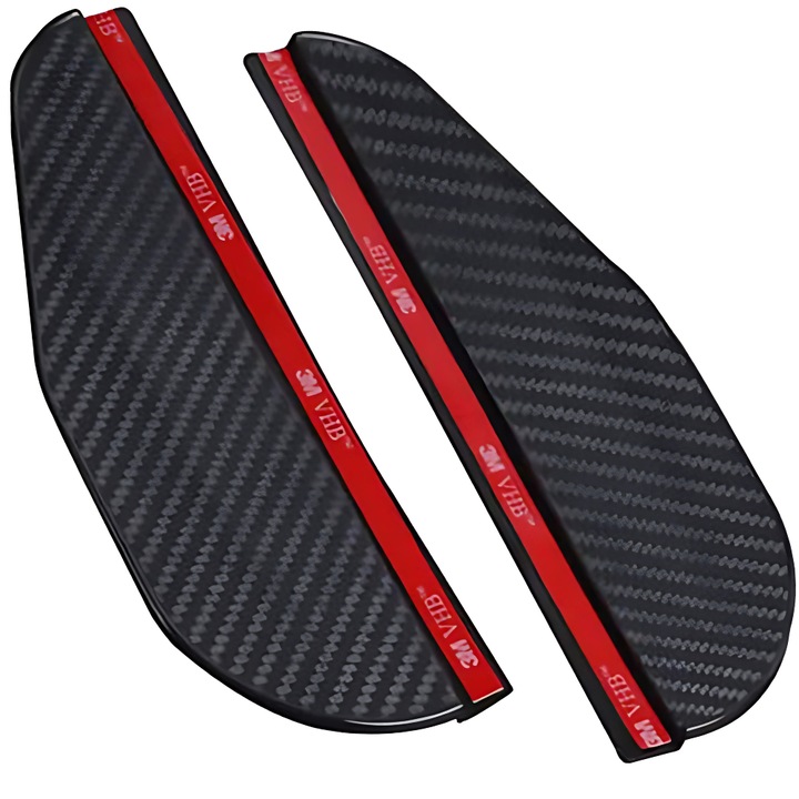 Комплект от 2 Promerco® дъждобрана за автомобилни огледала, лесен за монтаж, черен цвят, ABS