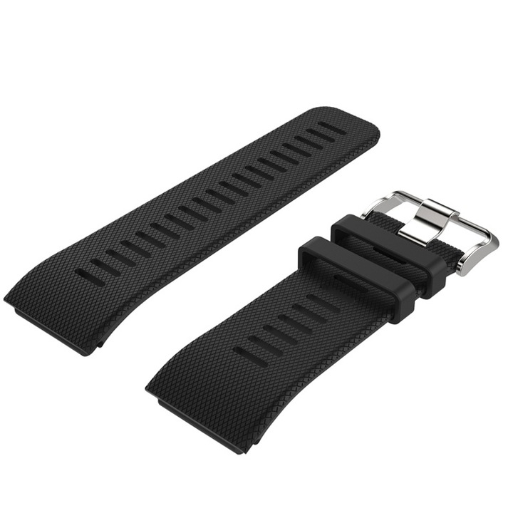 Szilikon szíjjal kompatibilis Garmin Vivoactive HR, szíj szélessége 30 mm, fekete, eR DL