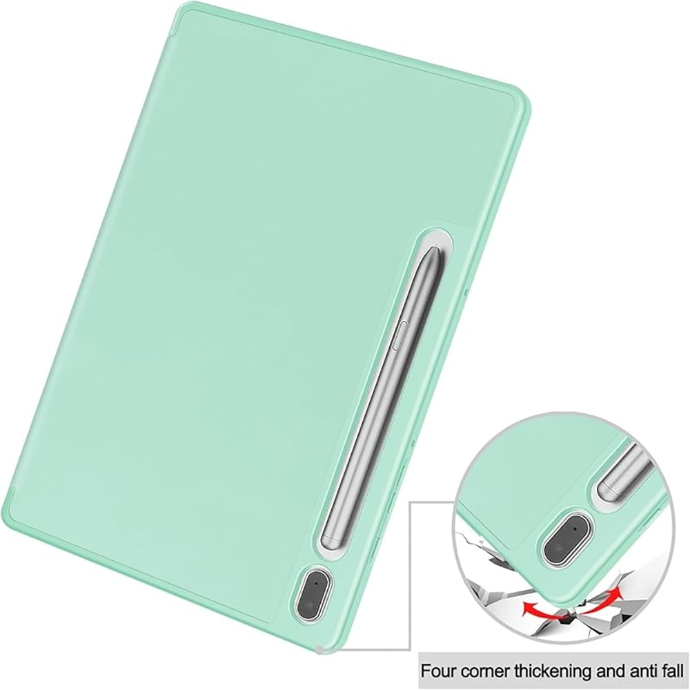 Husa protectie tableta，Compatibil cu Samsung Galaxy Tab S9 FE 5G 10.9 inch/Galaxy Tab S9 11 inch, husa ultra-subtire din piele PU cu functie stand si auto wake/sleep, Verde deschis