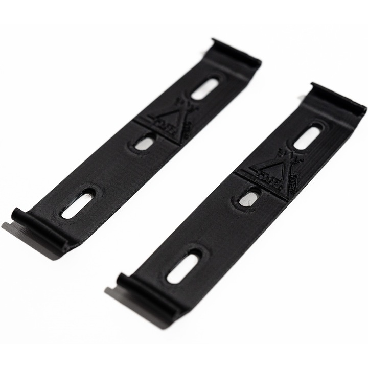 Set Suport slim pentru numar inmatriculare, TwoStep, fata - spate, Negru, 4 bucati