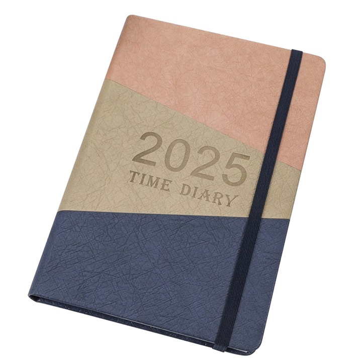 Agenda 2025, Enforose, piele imitatie, albastru inchis, 21.1x14.5cm, set cu calendar
