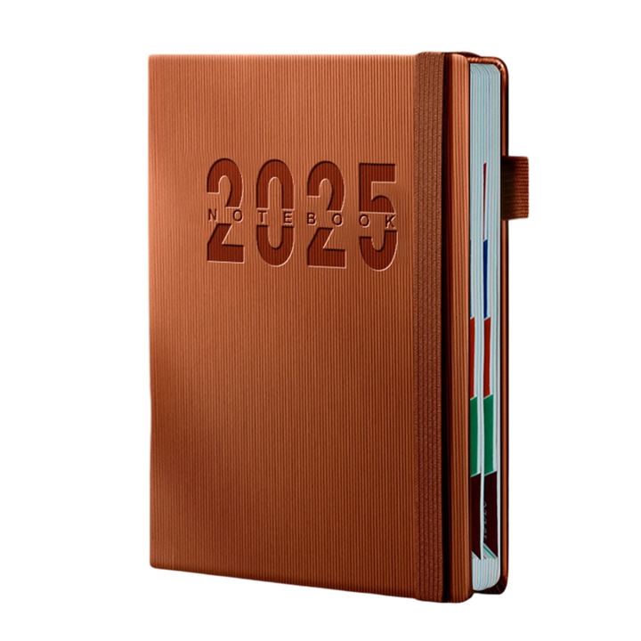 Agenda 2025, Enforose, piele artificiala, negru, 21.5x14.5cm