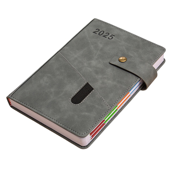 Agenda 2025, Enforose, piele imitatie, 21.2x14.5cm, albastru, set cu pix de lux