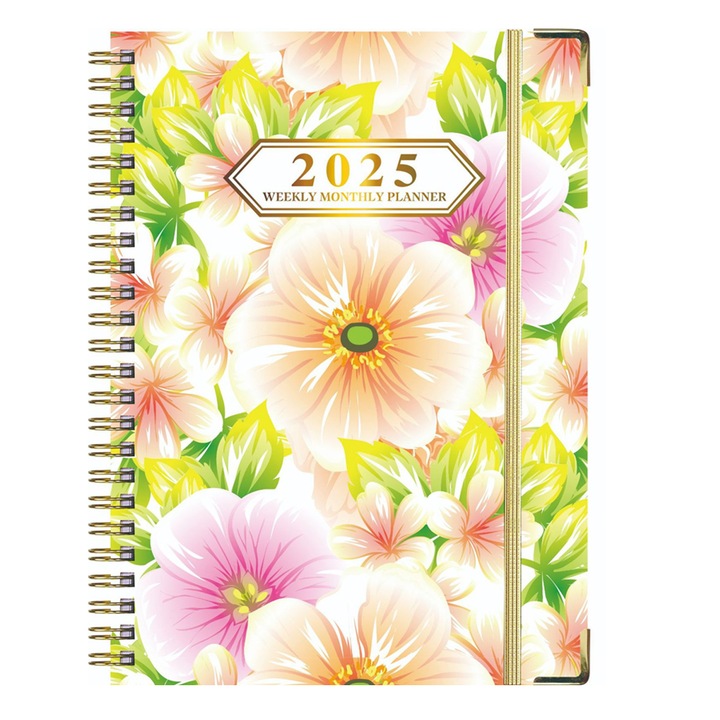 Agenda 2025, Enforose, multicolor, 21.7x15.8cm, cu pagini saptamanale si lunare, coperta tare