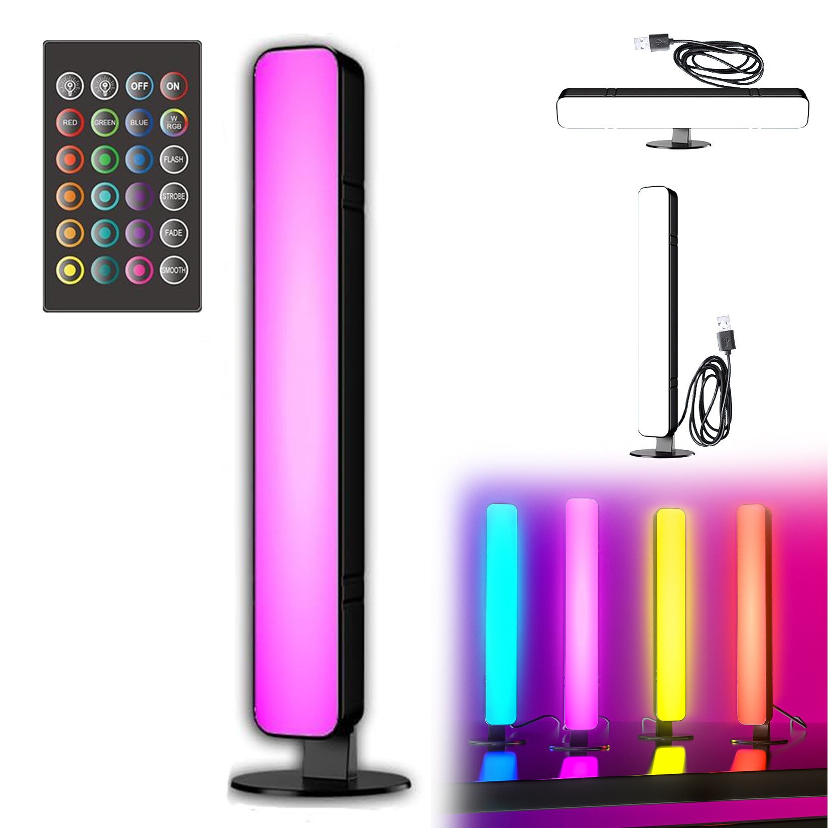 Bara luminoase cu led RGB, lumina ambientala, interfata USB, cu