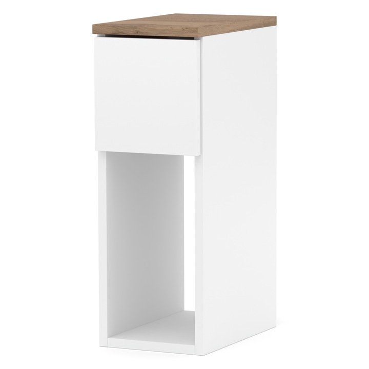 Noptiera alba cu 1 sertar, MRBLS_HOME, material PAL, 20x55x30 cm, ideala pentru dormitor sau ca dulapior lateral