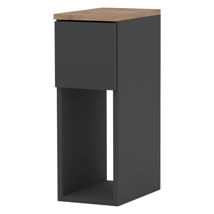 Éjjeli, Rakott bútor, SZNW20_SZMSZMWO, 20 x 30 x 55 cm, 1 fiók, 1 polc, téglalap, klasszikus, laminált, forgácslap, matt szürke