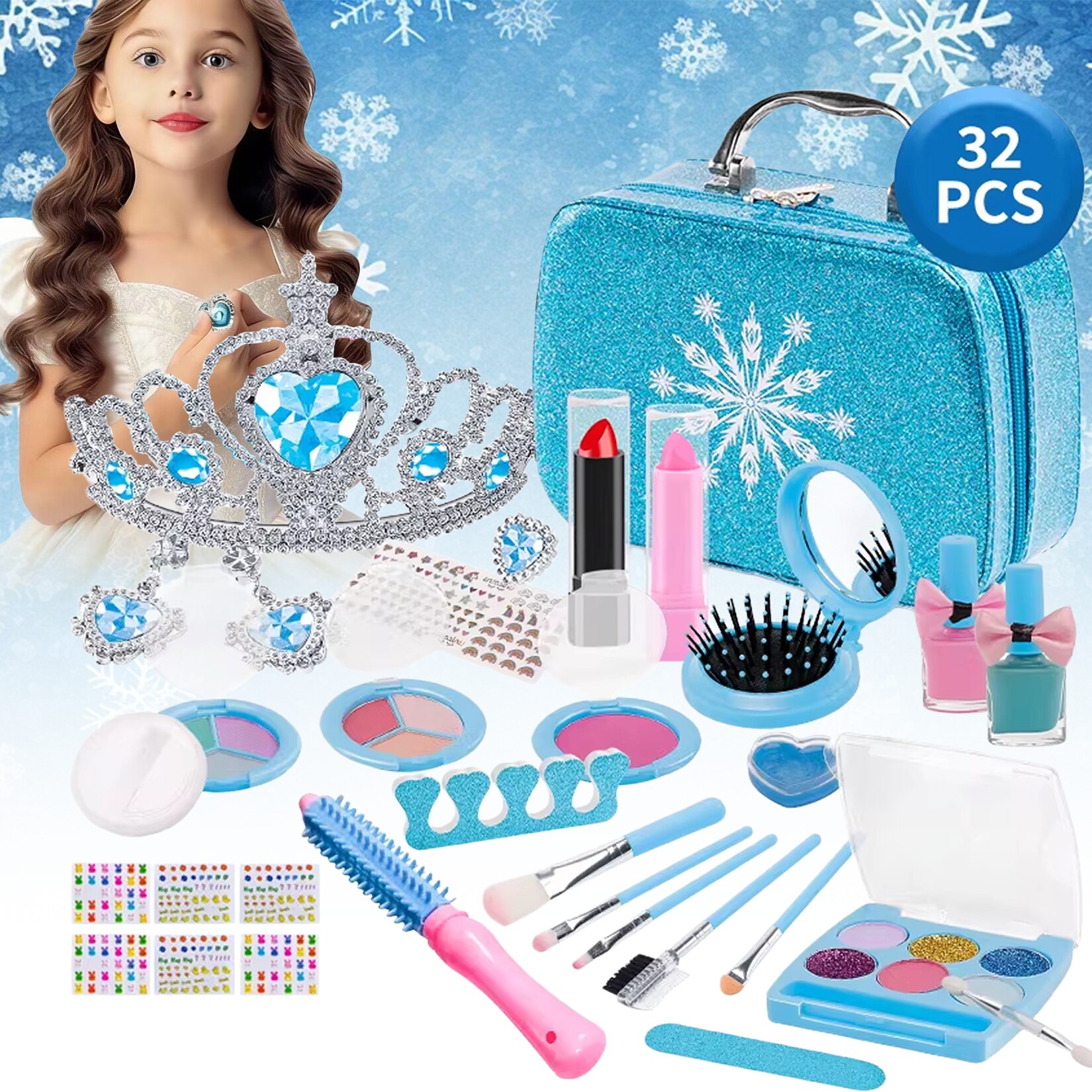 Set Machiaj Copii, Trusa de Machiaj pentru Fetite, Frozen, sigur