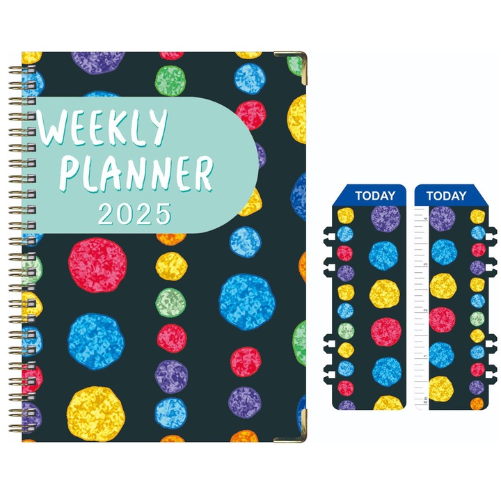 Agenda 2025, Enforose, multicolor, 21.7x15.8cm, cu pagini saptamanale si lunare