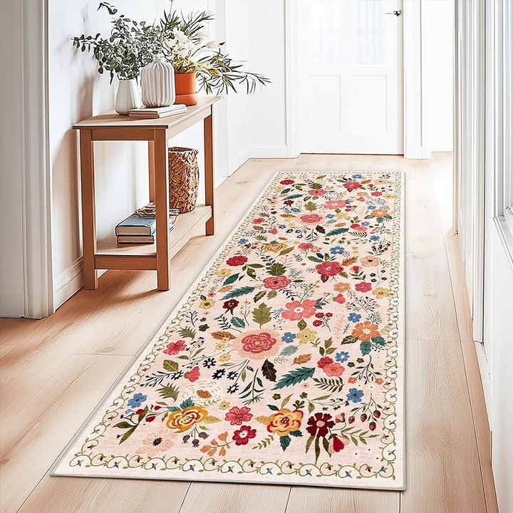 Covor, YISYNIM, floral, design vintage, 60x180cm, multicolor