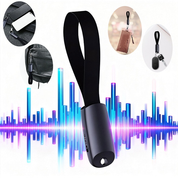 Reportofon Profesional Fudisenn®, 8 GB, activare vocala, reducerea zgomotului, Suport format MP3/WMA/WAV, salvare automata, 14x25x59mm, negru