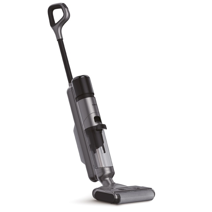 Aspirator multifunctional vertical fara fir Samus Smart Cleaner Pro, 230W, Afisaj LED cu functii, 2 trepte de putere (Standard / Max), Putere de aspirare ≤ 13000 pa (35 W), Gri