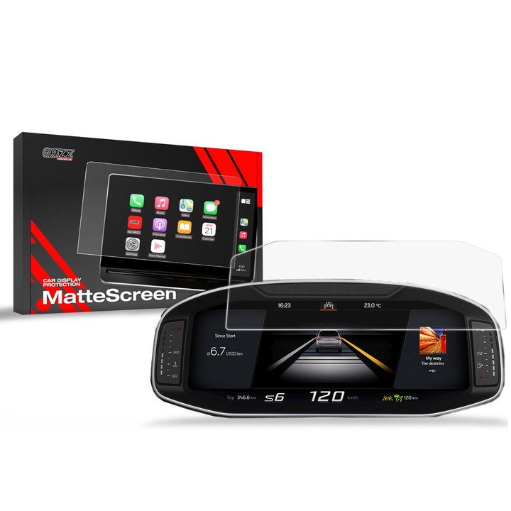 Folie mata Grizz Protector pentru Seat Tarraco Virtual Cockpit 10, 25 (2020-2024), transparenta