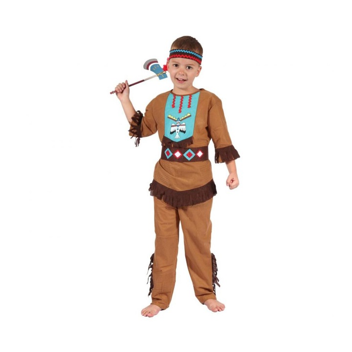 Costum carnaval indian pentu baieti marimea 120/130 (6-8 Ani)