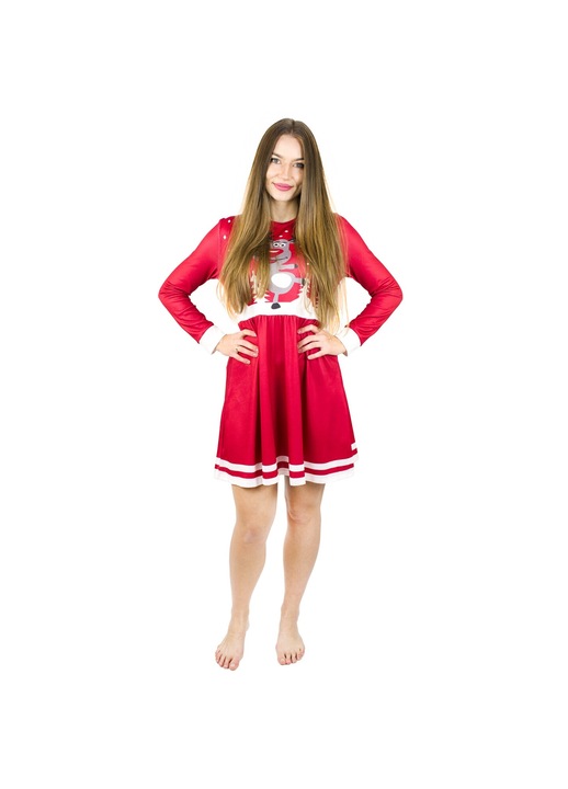 Rochie, Zolta, Acril, Rosu, One Size INTL