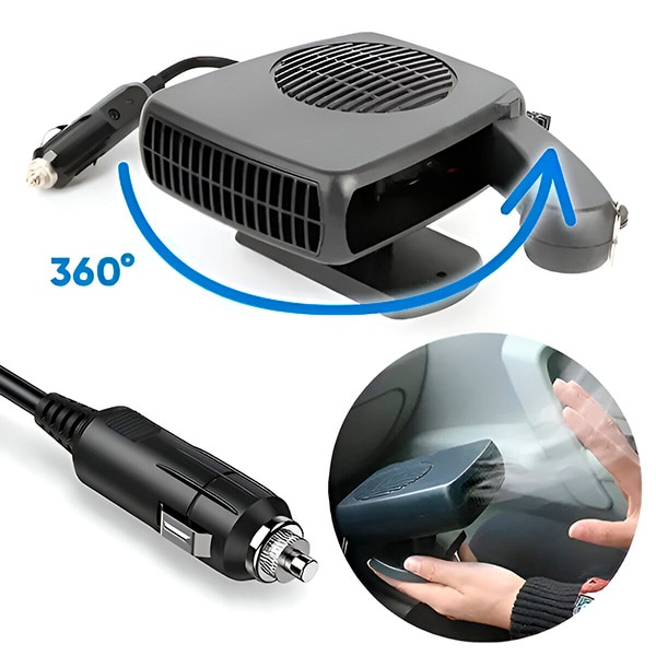 Aeroterma auto BREEZY, 2in1, încălzire rapidă, reglabil 360°, negru ...