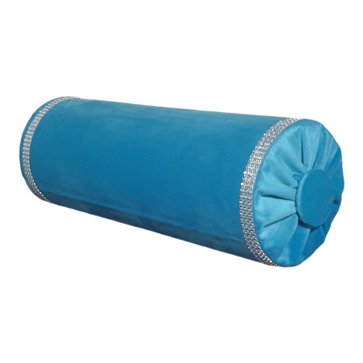 Perna decorativa, albastru catifea, 15x40cm, set