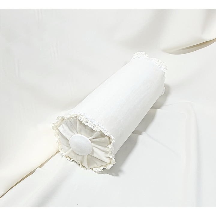 Perna decorativa, bumbac, 41x16cm, alb