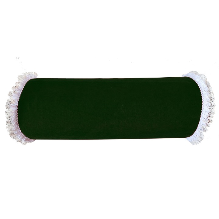 Perna decorativa, 41x16cm, culoare uniforma, cu dantela, multicolor