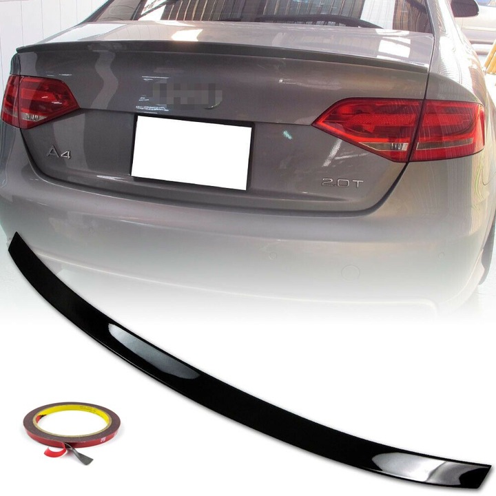 Eleron portbagaj compatibil Audi A4 B8 vopsit profesional culoarea Brilliant Black negru lucios cod LY9B Plastic ABS CALITATE PREMIUM