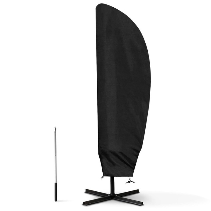 Husa protectie umbrele, 205x25/57/48cm, impermeabila, rezistenta la UV, pentru umbrele de 2-4m, neagra